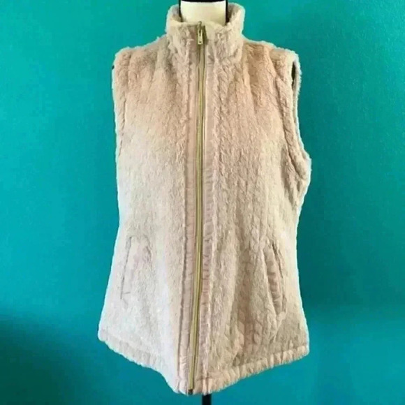 Casual identity faux fur pink reversible vest - Picture 1 of 6